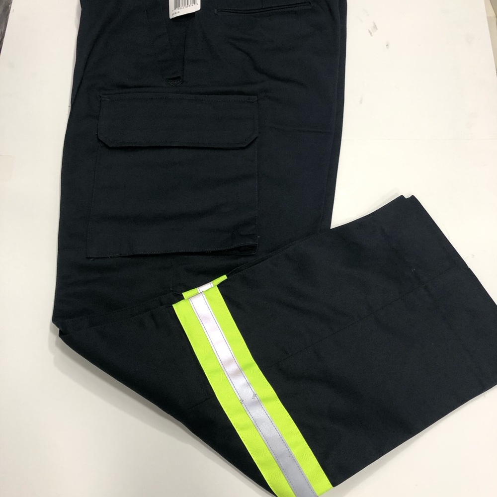 👷Navy Blue Cargo Work Pants with Reflective Stripes – Men’s Size 36